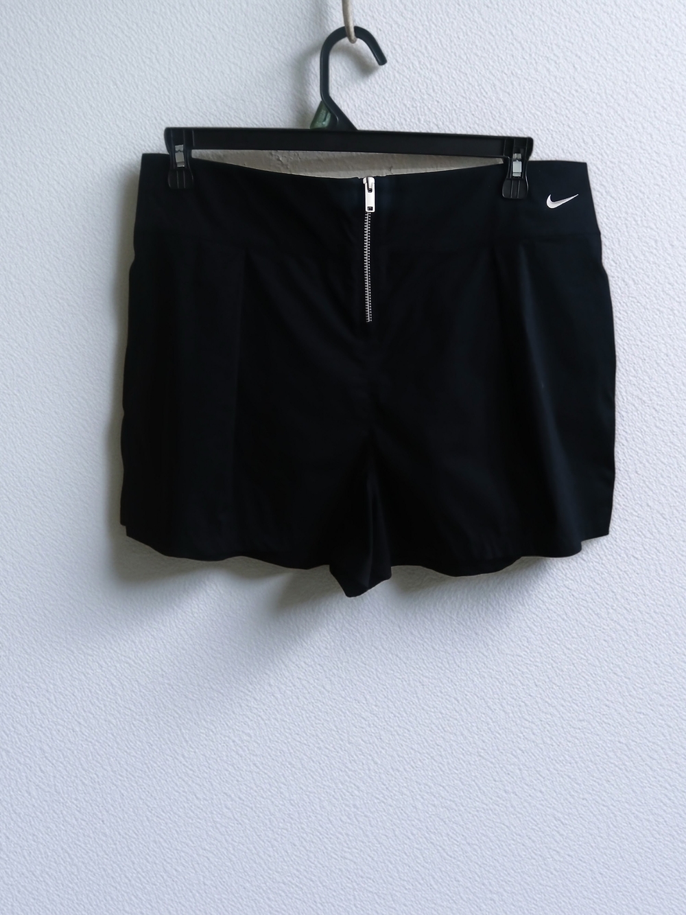 Womans Nike Women's Black Athletic Shorts with Front Zipper